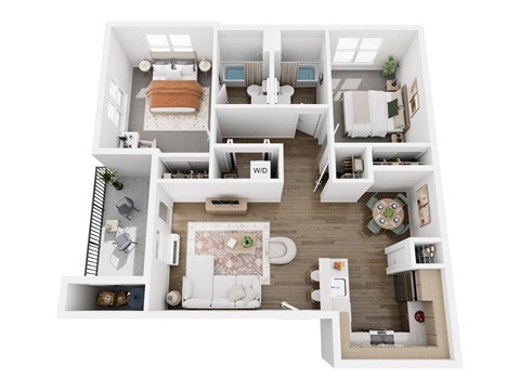 2 Bedroom 2 Bath Floor Plan at The Arvon, Vancouver